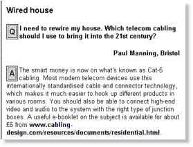 Home Cabling Guide in Sunday Times Article